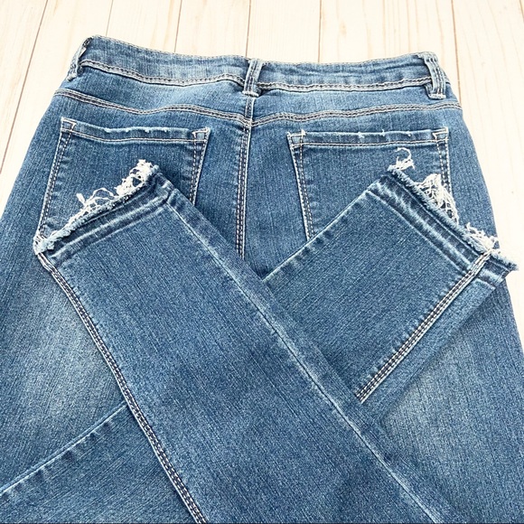 BLUE SPICE Floral Embroidered Skinny Jeans Size 12 - Picture 4 of 4